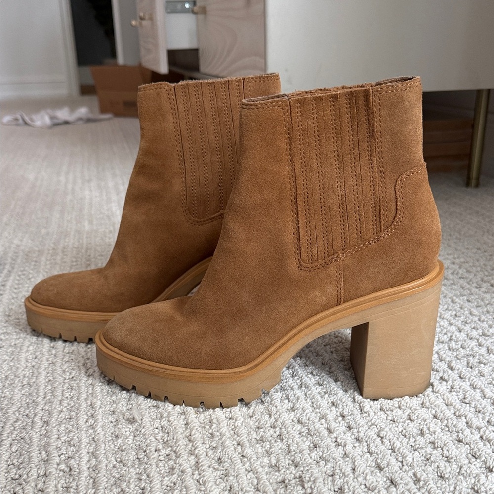 Tan Suede Ankle Boots Dolce Vita